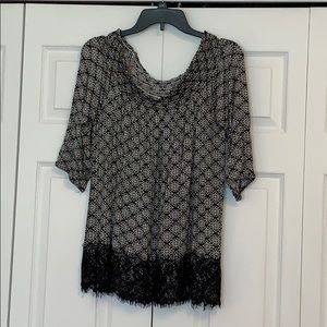 Maurices black/white off the shoulder top